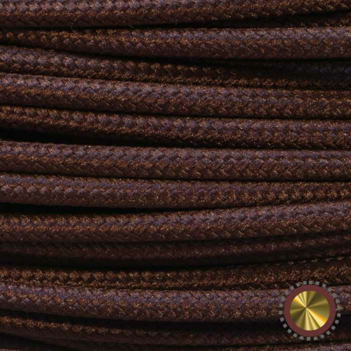 Verdrillter Elektrodraht Mit Stoffbezug – 2-adrig, 18 AWG, 3 M Länge, Dunkelbraun, VDE-zertifiziert