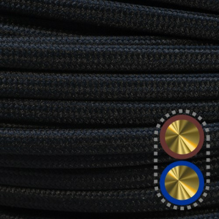 Textilkabel NFA flach 2x0,75mm², schwarz