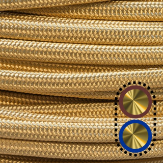 Textilkabel flach 2x0,75mm² gold.RAL1004 Lampenkabel Lampenleitung Leitung D0508