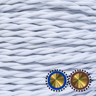 Textilkabel einzelnumflochten verseilt 2x0,75mm², weiß