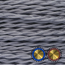 Textilkabel einzelnumflochten verseilt 2x0,75mm², silber