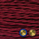 Textilkabel einzelnumflochten verseilt 2x0,75mm², weinrot