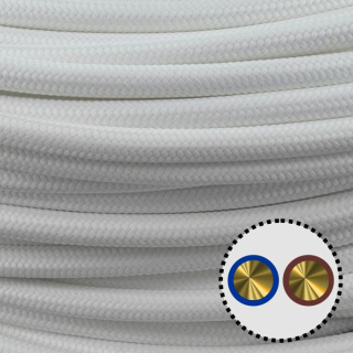 Textilkabel Anschlussleitung 2x0,5mm², weiß