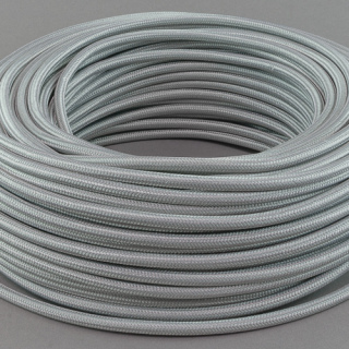 Textilkabel Anschlussleitung 2x0,5mm², silber