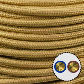 Textilkabel Anschlussleitung 2x0,5mm², gold