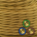 Textilkabel einzelnumflochten verseilt 3x0,75mm², gold
