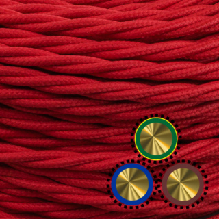 Textilkabel einzelnumflochten verseilt 3x0,75mm², rot