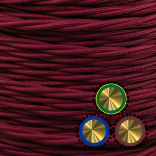 Textilkabel einzelnumflochten verseilt 3x0,75mm², weinrot