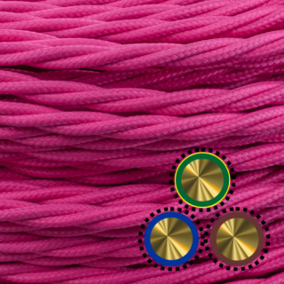 Textilkabel einzelnumflochten verseilt 3x0,75mm², pink