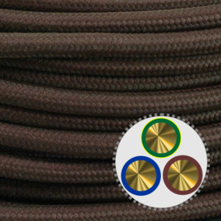 Textilkabel Anschlussleitung 3x0,75mm², braun