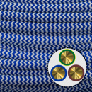 Textilkabel Anschlussleitung 3x0,75mm², ZICKZACK, blau-weiss