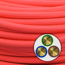 Textilkabel Anschlussleitung 3x0,75mm², NEON, rosa