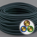 textilumflochtenes Kabel NYM-J 3x1,5mm², schwarz 50m...