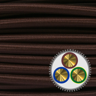 textilumflochtenes Kabel NYM-J 3x1,5mm², braun