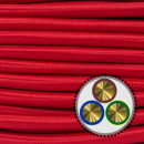 textilumflochtenes Kabel NYM-J 3x1,5mm², rot