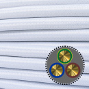 Textilkabel Gummischlauchleitung 3x1,5mm², weiß