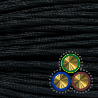 Textilkabel für Kettenleuchten 3x0,75mm², schwarz