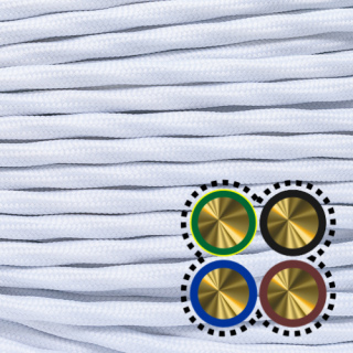 Textilkabel für Kettenleuchten 4x0,75mm², weiß