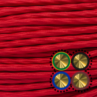 Textilkabel für Kettenleuchten 4x0,75mm², rot