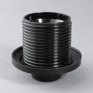 E27 Iso-Dachfassung mit Gewindemantel schwarz