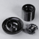 E27 Iso-Dachfassung mit Gewindemantel schwarz