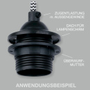 E27 Iso-Dachfassung mit Gewindemantel schwarz