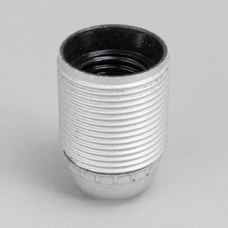 E27 Iso-Fassung mit Gewindemantel silber