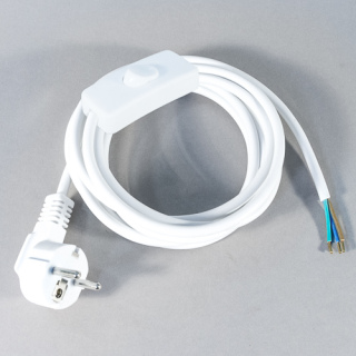 Schuko-Anschlussleitung mit Schalter 3x0,75mm² weiss