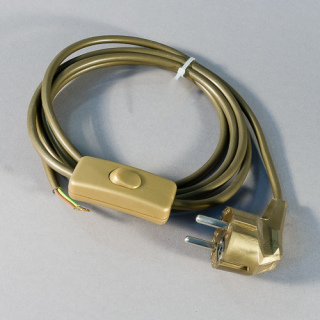 Schuko-Anschlussleitung mit Schalter 3x0,75mm² gold