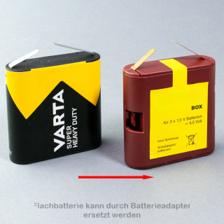 Flachbatterie BD 4,5 Volt DIN VDE 1210. Wehrmachts-Flachbatterie