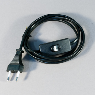 Euro-Anschlussleitung mit Zwischenschalter schwarz