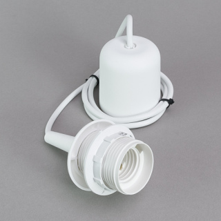 einfaches Leuchtenpendel mit Baldachin, E27 weiss