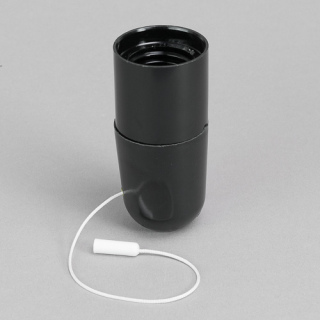 E27 Iso-Fassung mit Zugschalter schwarz