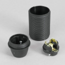 E14 Iso-Fassung mit Gewindemantel schwarz