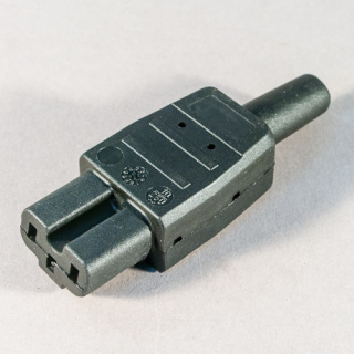 Heißgerätestecker 3pol. 10A  schwarz