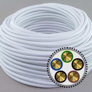 textilumflochtenes Kabel NYM-J 5x1,5mm², weiss 50m Bund