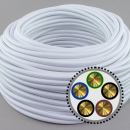 textilumflochtenes Kabel NYM-J 5x1,5mm², weiss 50m Bund