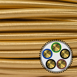 textilumflochtenes Kabel NYM-J 5x1,5mm², gold