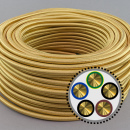textilumflochtenes Kabel NYM-J 5x1,5mm², gold 50m Bund