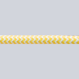 Textilkabel Anschlussleitung 3x0,75mm², ZICKZACK, gelb-weiss