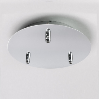 Deckenrosette 3-fach für Leuchtenpendel chrom