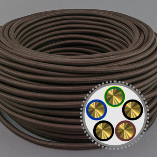 textilumflochtenes Kabel NYM-J 5x1,5mm², braun 50m Bund
