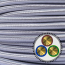 textilumflochtenes Kabel NYM-J 3x1,5mm², silber