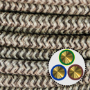 Textilkabel Anschlussleitung 3x0,75mm², ZICKZACK, braun-sand