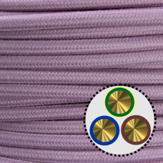 Textilkabel Anschlussleitung H03VV-F 3x0,75mm², lavendel
