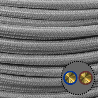 SP Textilkabel Anschlussleitung 2x0,75mm² silber