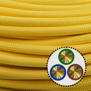 SP 1,4m Textilkabel Anschlussleitung 3x0,75mm², gelb