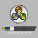 textilumflochtenes Kabel NYM-J 3x2,5mm², gold Meterware