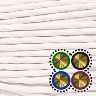 Textilkabel für Kettenleuchten 4x0,75mm², elfenbein