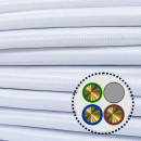 SP Textilkabel mit Stahlseil 3x0,75mm², weiß 1,5m